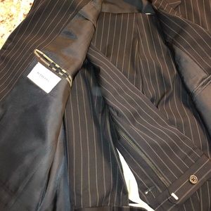 Burberry Black Pinstripe Suit